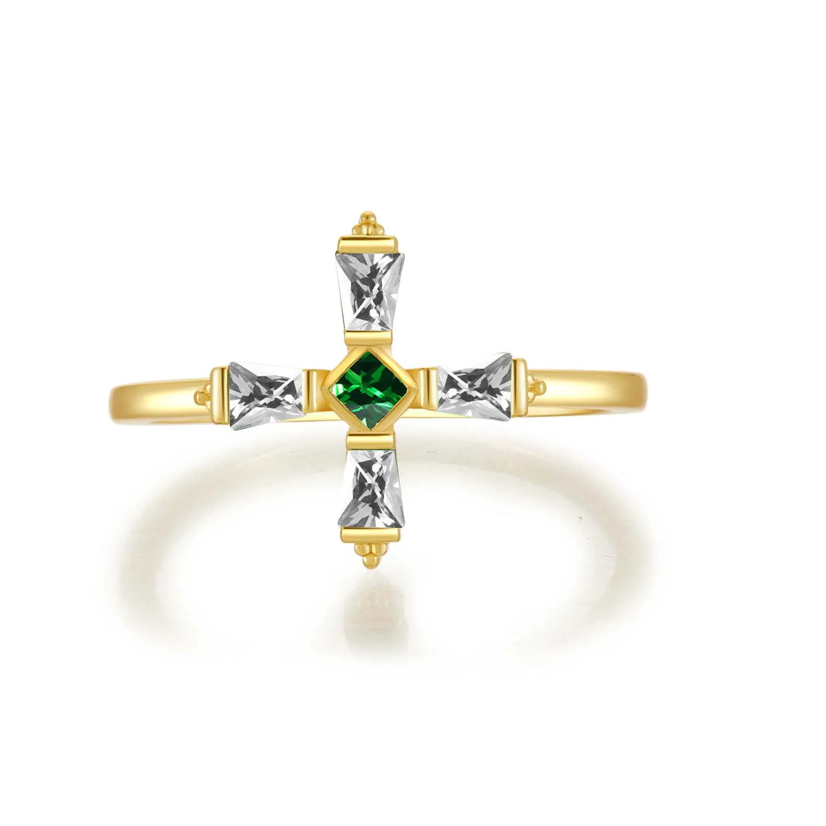 Anel Feminino Cross Ring Banhado em Ouro 18K