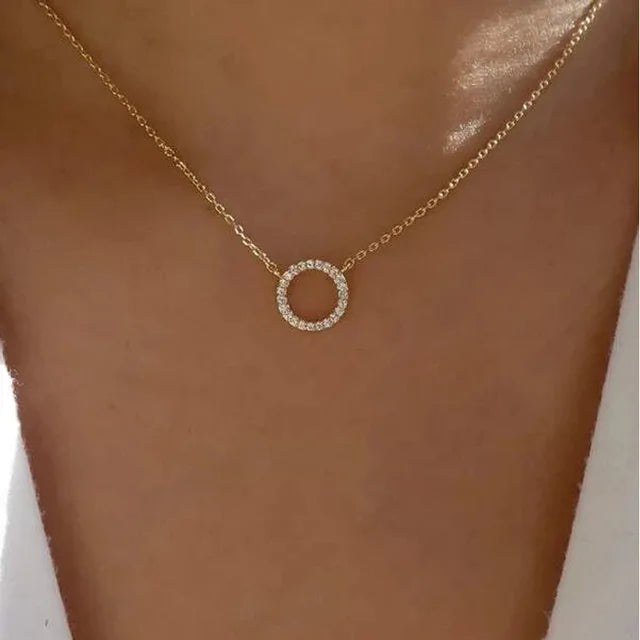 Colar Feminino Estilo Anelar Banhado em Ouro 18K