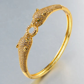 Bracelete Feminino Leopardo Banhado em Ouro 18K